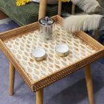Hand-woven Shell Storage Tray Sofa Side Table - Image 4
