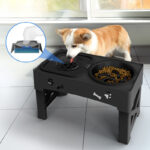 Pet Stainless Steel Feeder Double Bowl Integrated Lifting Dog Bowl