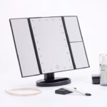 Three-sided Foldable Magnifying Desktop Makeup Mirror With Lamp - Image 10