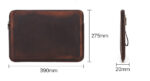 Retro Crazy Horse Leather Notebook Zipper Computer Bag - Image 4
