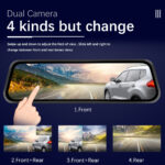 Streaming Media Car Car Dual Lens Smart Touch Rearview Mirror Tachograph