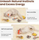 Cat Toys Jungle Animals Bite Resistant Catnip Toys, Interactive Cat Kicker Toys For Indoor Cats, Promotes Kitten Exercise - Image 3