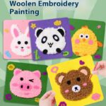 Tiktok Children's Cartoon Animal Wool Embroidered Painting Poke Kindergarten Educational DIY Handmade Toys - Image 2
