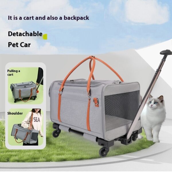 Multifunctional Cat Bag Outdoor Portable Removable Universal Wheel With Pull Rod