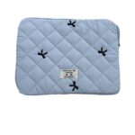 Cute Rhombus Embroidered Bow Notebook Storage Bag - Image 5