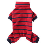 Fashion High Collar Striped Pet Dog Pajamas - Image 6