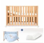 Beech Solid Wood Splicing Movable Multi-functional Crib - Image 7