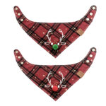 Pet's Saliva Towel Christmas Deer Scarf Large Medium And Small For Cats And Dogs Triangular Binder - Image 4