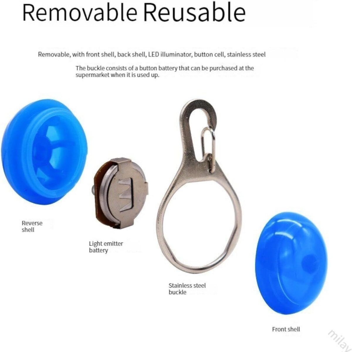 LED Luminous Pet Round Pendant Luminous Dog Tag Pet Charm Dog Flashing Tag Dog Collar Light, Suitable For Pets To Walk At Night - Image 6