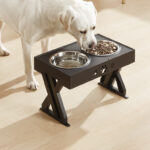 Pet Lifting Table Foldable Dog Drinking Bowl Adjustable Height Dog Bowl Stainless Steel Slow Food Double Bowl Pet Supplies - Image 3