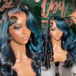 Blue Green Highlight Piano Color Big Wave Wig - Image 10