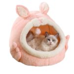 Bejirog Pink Screaming Rabbit Cat Nest Autumn And Winter Semi-closed Cat House - Image 5