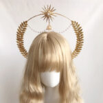 Wheat Ear Cross Feather Church Pope Golden Hair Ornament - Image 7