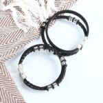Stainless Steel Woven Leather String Couple Bracelet - Image 3