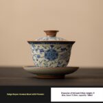 Blue And White Ru Ware San Cai Gaiwan Tea Cup Set - Image 6
