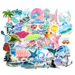 Starfish Surfing Volleyball Skateboard Notebook Graffiti Car Body Decoration Sticker - Image 2