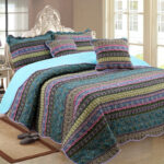 Three piece set of cotton and linen style cotton wash quilt - Image 8