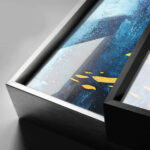 Abstract Corrugated Living Room Black And White Painting - Image 7
