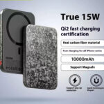 15W Magnetic Power Bank Wireless Carbon Fiber Magsafe Mobile Power Supply - Image 7