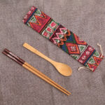 Wooden Chopsticks Spoon Set Travel Portable Tableware - Image 4