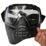 All Black Double Layer Elastic Band Paintball Protective Mask - Image 5