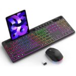 Wireless Keyboard And Mouse One-piece Set With Card Slot Luminous Ergonomic Business Office - Image 2