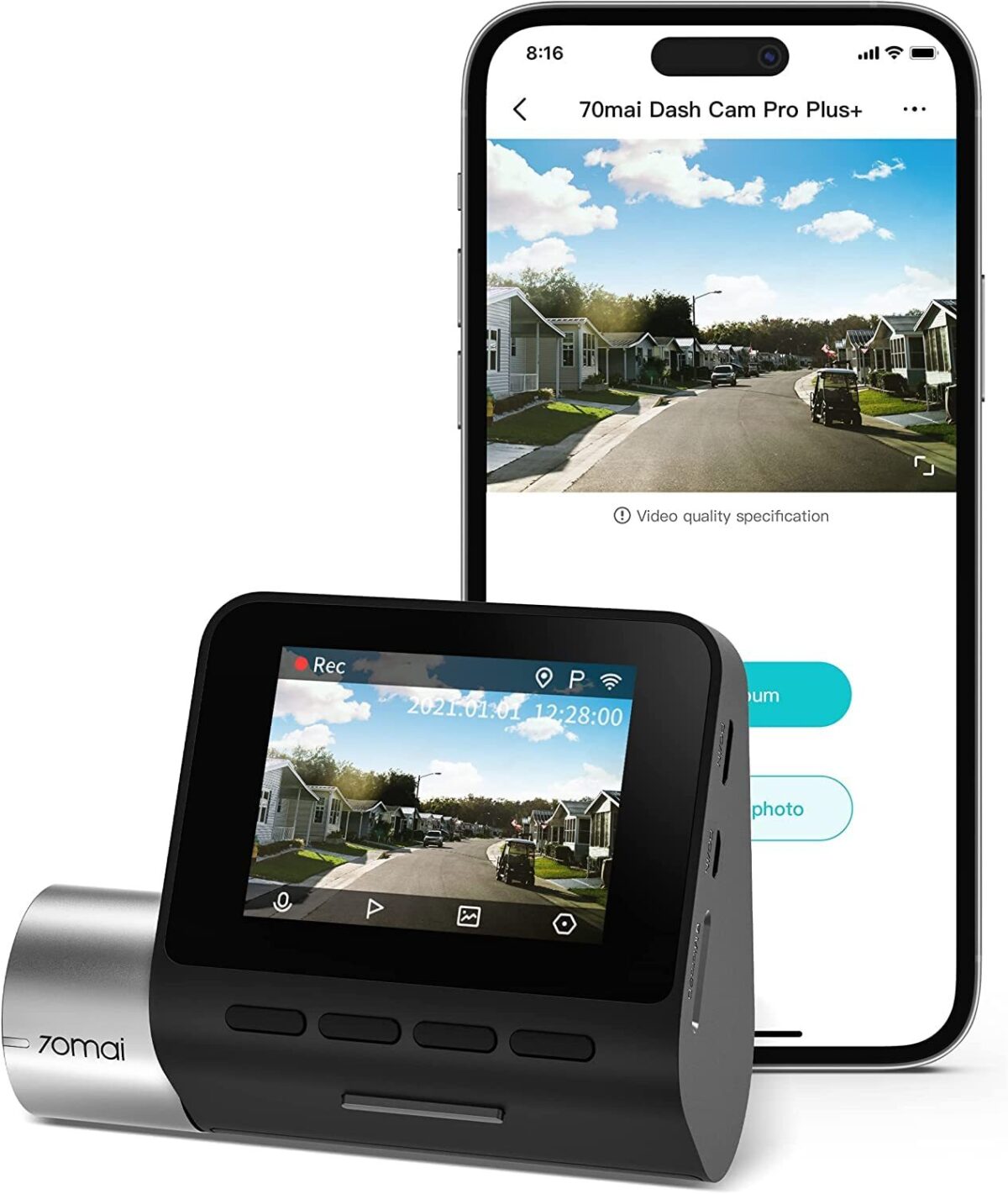 70mai A500s 1944P Dash Cam A800S Built-in GPS ADAS 140FOV 70mai Car Camera - Image 2
