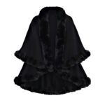 Autumn And Winter Rabbit Fur Collar Double Layer Artificial Cashmere Cape And Shawl - Image 2