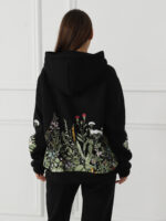 Women's Solid Color Floral Long Sleeved Sweatshirt - Image 7