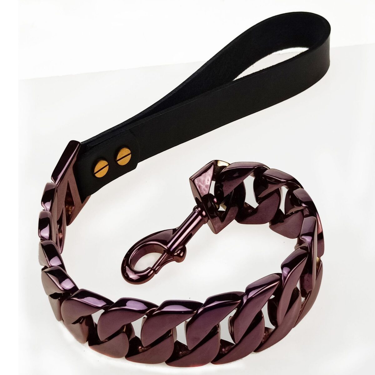 Pet Supplies Stainless Steel 32 Cast Traction Chain, Sandblasted Traction Black Handle - Image 3