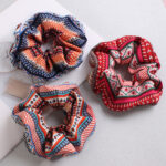 New Retro Printed Large Intestine Hair Tie For Women Highly Elastic Large Intestinal Ponytail Hair Ropes Headwear - Image 7