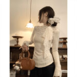 French Style Design Lace Bottoming Shirt For Women - Image 2