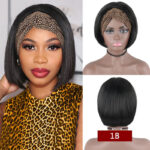 Headband Wig Human Hair Straight Bob Wigs