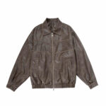 Japanese Retro Motorcycle Leather Jacket Loose High Street - Image 2