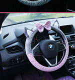 Cute Cat Ear Steering Wheel Cover Short Plush - Image 2