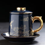 Filtered Tea Ceramic Cup With Lid