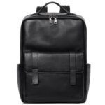 Large Capacity Men's Leather Computer Backpack - Image 7
