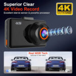 4K Driving Recorder 3-inch Front And Rear Dual Lens Mobile Phone Interconnection Dual Recording - Image 4