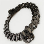 Stainless Steel Casting Sub-Black And White Diamond Dog Necklace Dog Necklace - Image 4