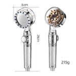 Pressurized Nozzle Turbo Shower Head One-Key Stop Water Saving High Pressure Shower Head Magic Water Line Bathroom Accessor - Image 3