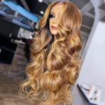 Honey Blonde Body Wave Lace Front Pre Plucked Highlight Wig - Image 5