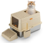 Stainless Steel Cat Toilet Large Fully Enclosed Cat Supplies - Image 4