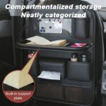 Car Seat Storage Bag Auto Back Seat Back Organizer With Foldable Table Tray PU Leather Tablet Holder Tissue Box Car Accessories - Image 6