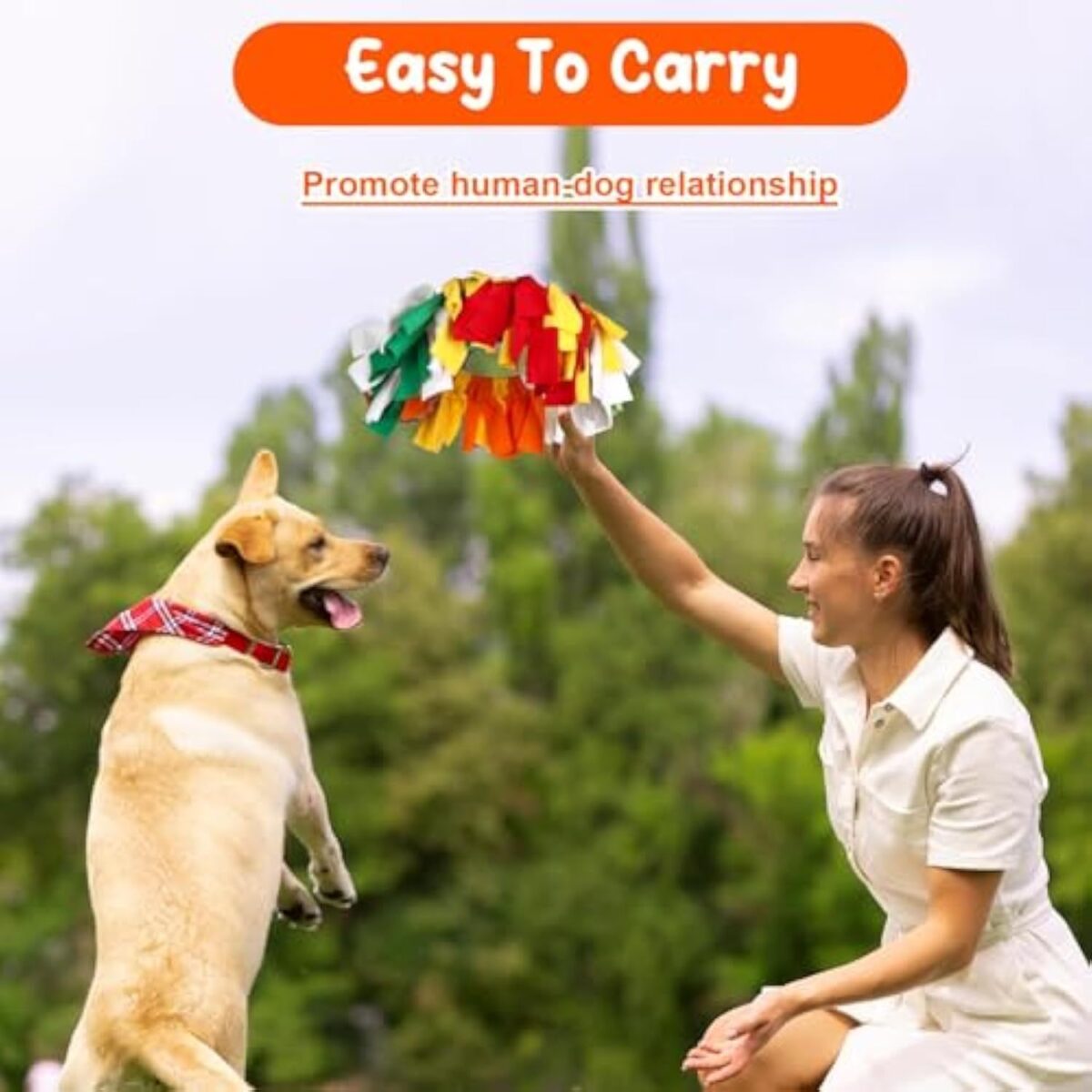 Interactive Sniffle Dog Toy For Throwing, Snuffle Pet Flying Disk For Dogs, Dog Flying Toy, Dog Sniffing Collar Toy Soft Polar Fleece Relieve Boredom Sniff Ball Enrichment Toy For Pet - Image 5