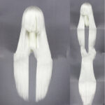 100cm White Universal Long Straight Hair