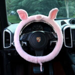 Cute Cat Ear Steering Wheel Cover Short Plush - Image 4