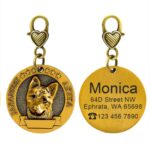New dog identity card custom lettering tag Jin Mao Teddy dog bronze dog anti-lost pet brand - Image 9