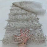 Tassel Bead Tube Lace Fabric Wedding Dress - Image 4