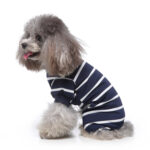 Fashion High Collar Striped Pet Dog Pajamas - Image 2