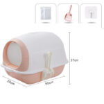 Elevated Semi-closed Litter Suction Deodorant Cat Toilet With Flip Cover - Image 5